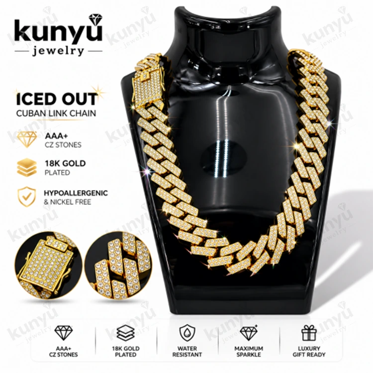 Rantai Tautan Kuba Iced Out